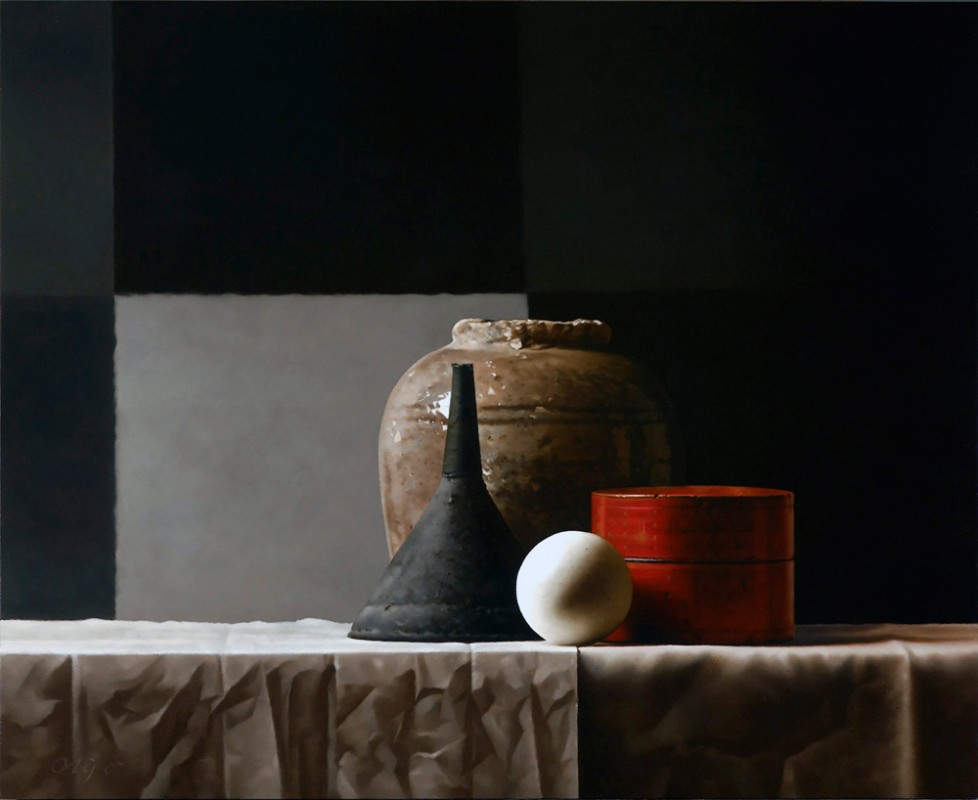 
	Earthenware pot  oil on wood  65,5 x 81 cm
